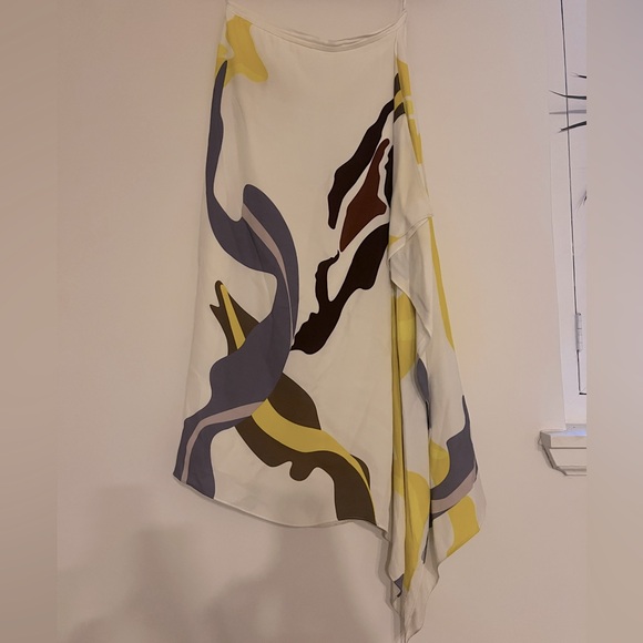 Tibi Ant Farm print Asymmetrical skirt midi flowy US 4 - Picture 3 of 7